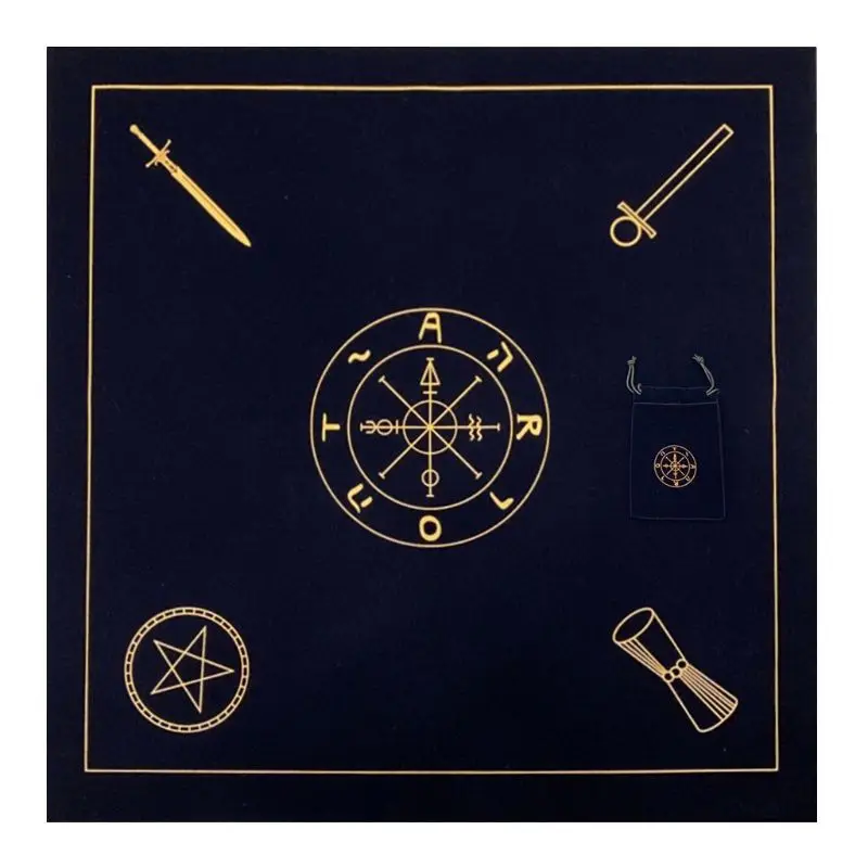 

Altar Tarots Cloth Velvet Tarots Cards Tablecloth with Bag Oracle Divination Playing Card Pad Board Game Accessories