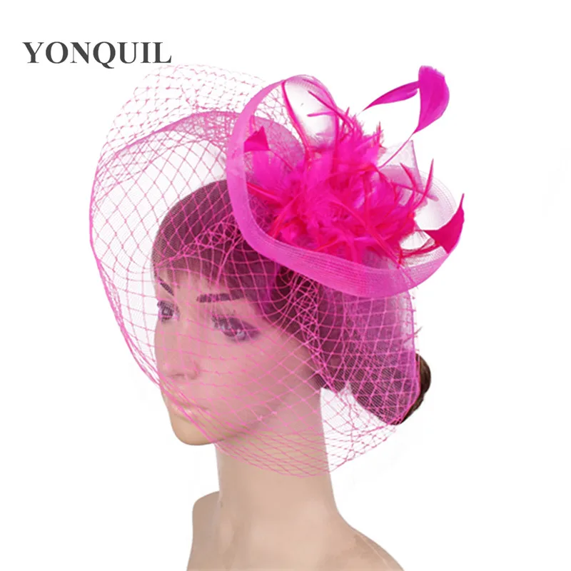 

Женская сетчатая шляпа для невесты, элегантный головной убор для свадьбы, аксессуары для волос в церковь, модный головной убор
