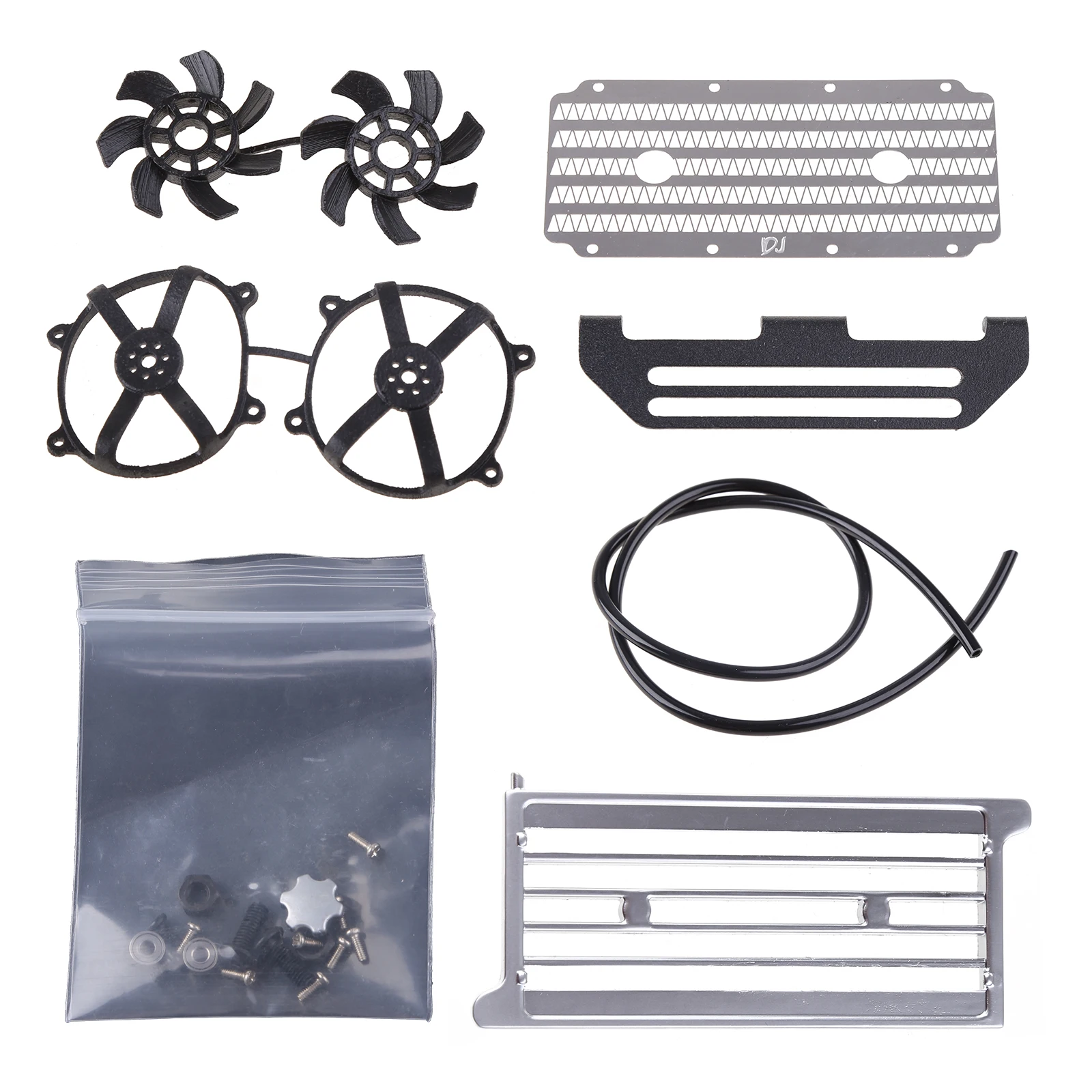 

DJC-0641 LS3 V8 6.2L Simulation Engine Cover Radiator Motor Fan for 1/10 TRX4 D90/110/130 RC Car Parts 634F
