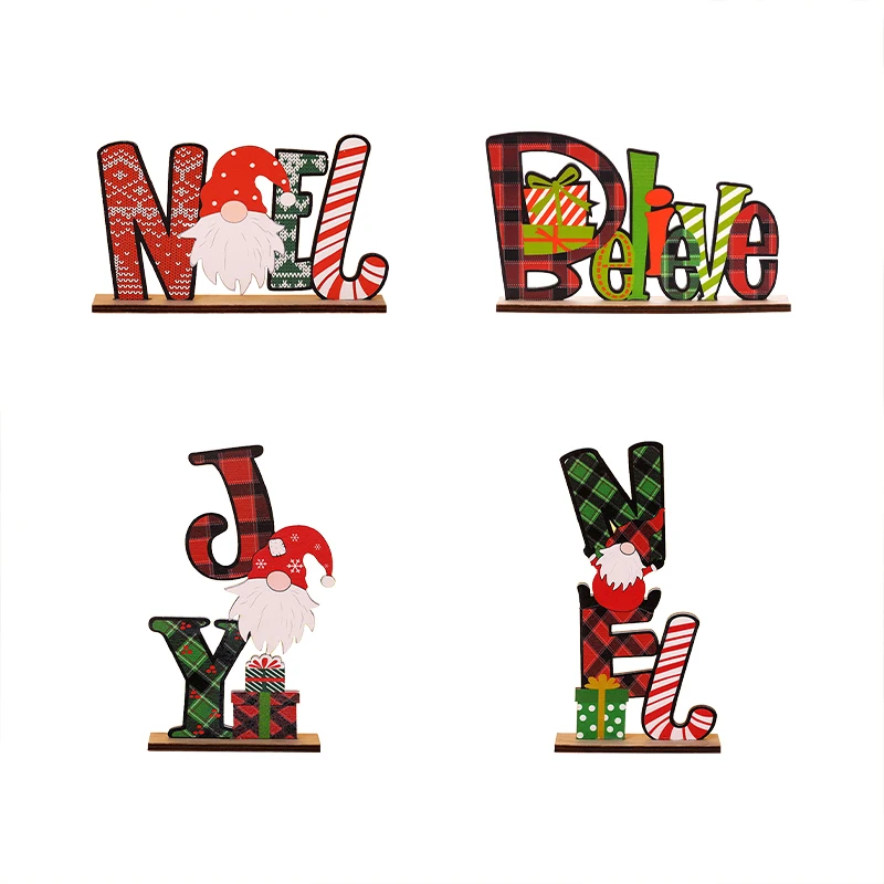 Декоративные деревянные снежинки с буквами рождественские украшения Безликие