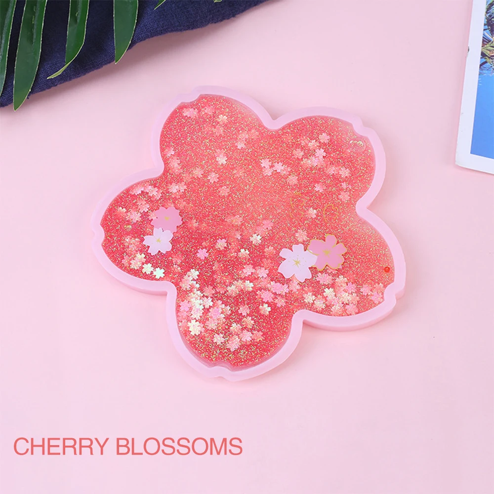 

Cute Coasters Rabbit Romantic Cherry Blossom Season Ocean Quicksand Silicone Water Cup Mug Placemat Cushion Insulation Hot Pad