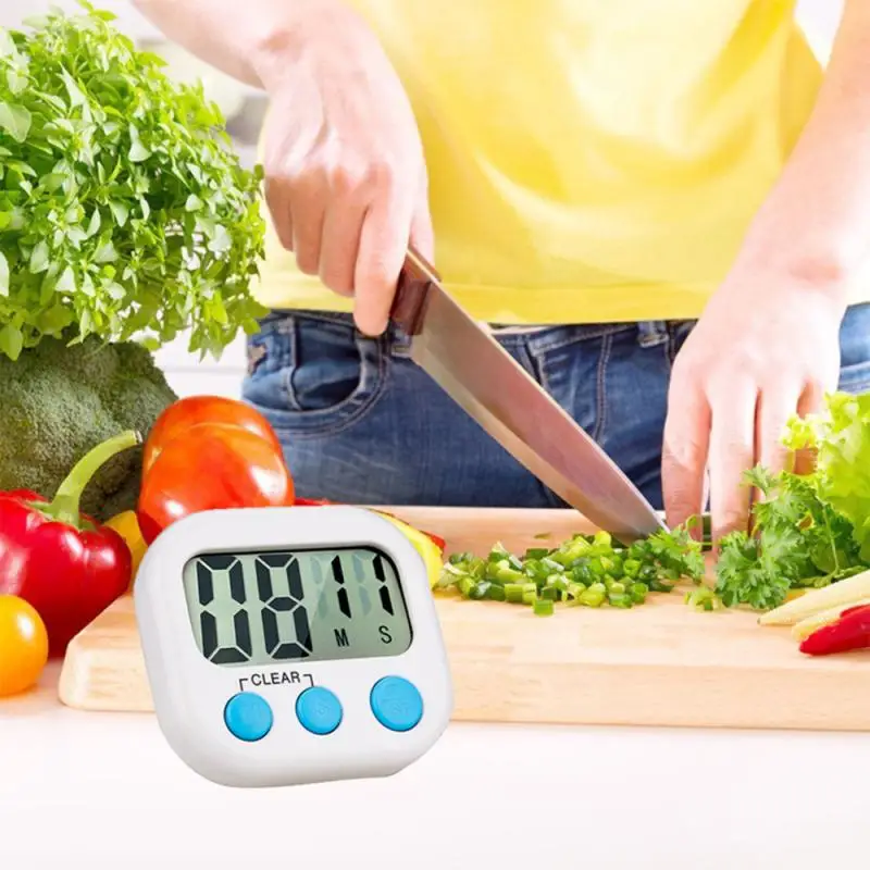 

Magnetic Kitchen Timer Countdown LCD Digital Stopwatch Mini Practical Cooking Timer Alarm Clock White Blue Pink Home Decor