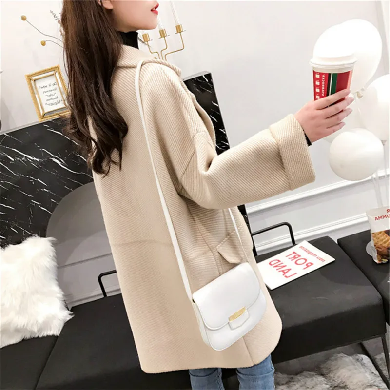 Демисезонный Шерстяное пальто женщин 2020 двубортная шерстяная куртка Корейская