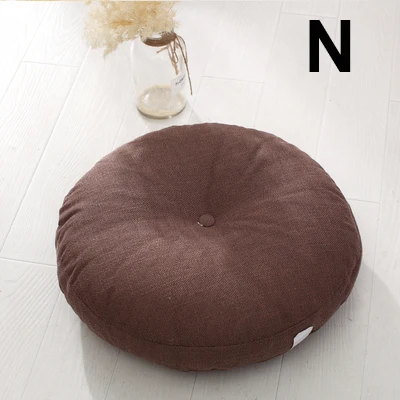 N Removable& Washable Round Shape Cotton Linen Seat Cushion with Core Tatami Cushion Pillow Home Decoration Soft Car Sofa Cushion - Цвет: N