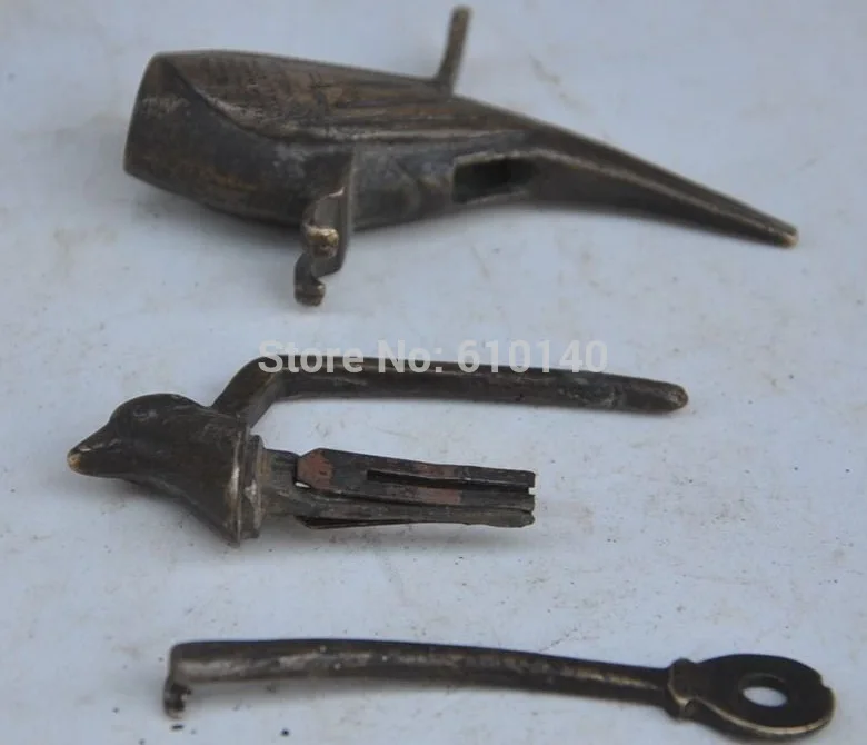 Китайский дворец династии Бронза Медь животное птица зверь удачи замок статуя