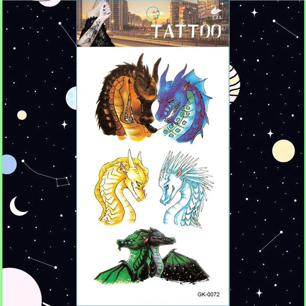 Временные тату-Стикеры с розовым и черным цветком объемные татуировки волка Сика