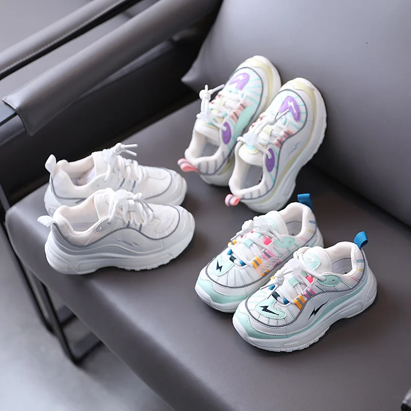 

Girls' sports shoes spring 2021 new mesh breathable children's casual shoes fashionable boys old shoes