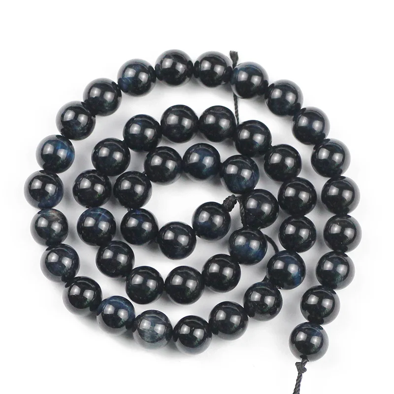 

BTFBES Natural Stone Star Blue Tiger Eye Round Spacer Loose beads for DIY Jewelry Bracelet Accessories Making 4 6 8 10 12MM
