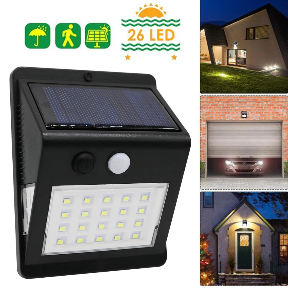 

4Pack Solar Light Outdoor Solar Lamp 26 LED PIR Motion Sensor Powered Sunlight Waterproof Street Light for Garden Decoration