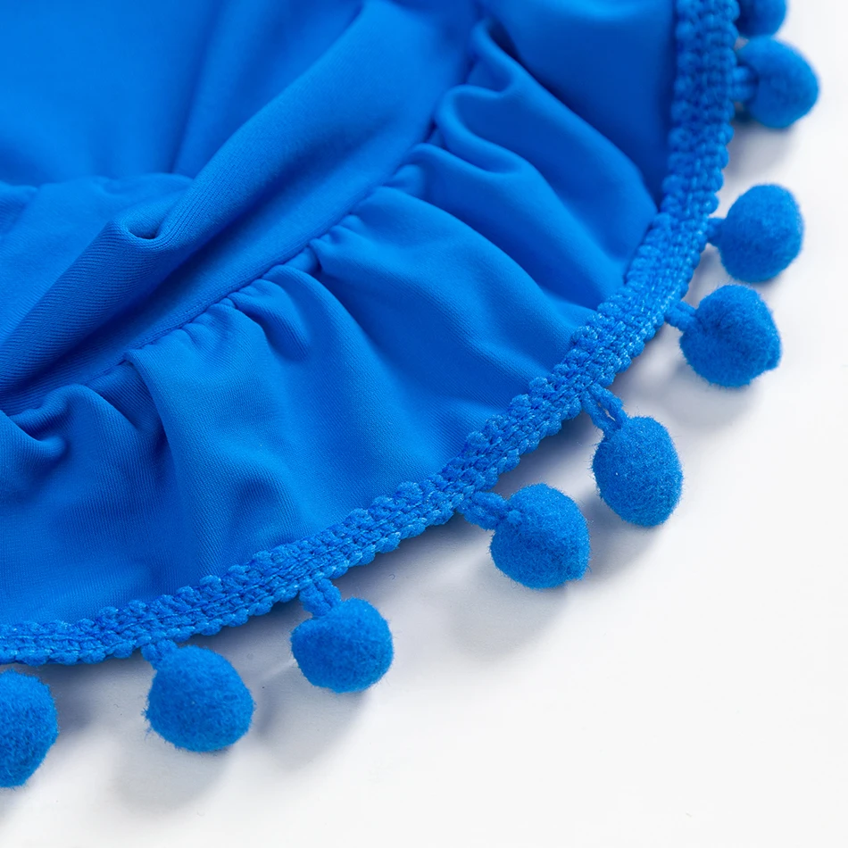 5-13years Girls Swimwear Ruffle Style Two-piece Bathing Suits 2021 New Blue Children Beachwear Tankini 1061 | Спорт и развлечения