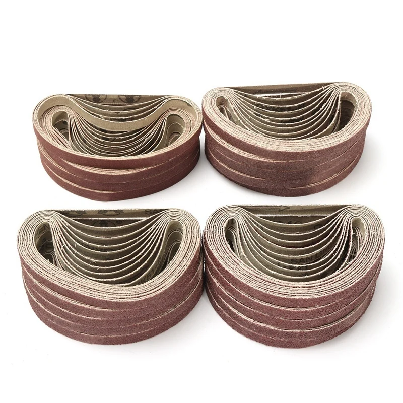 

50 PCS 40/60/80/100/120 Grit Sanding Belts Metal Grinding Aluminium Bands Polisher Oxide Sander 10 x 330 mm
