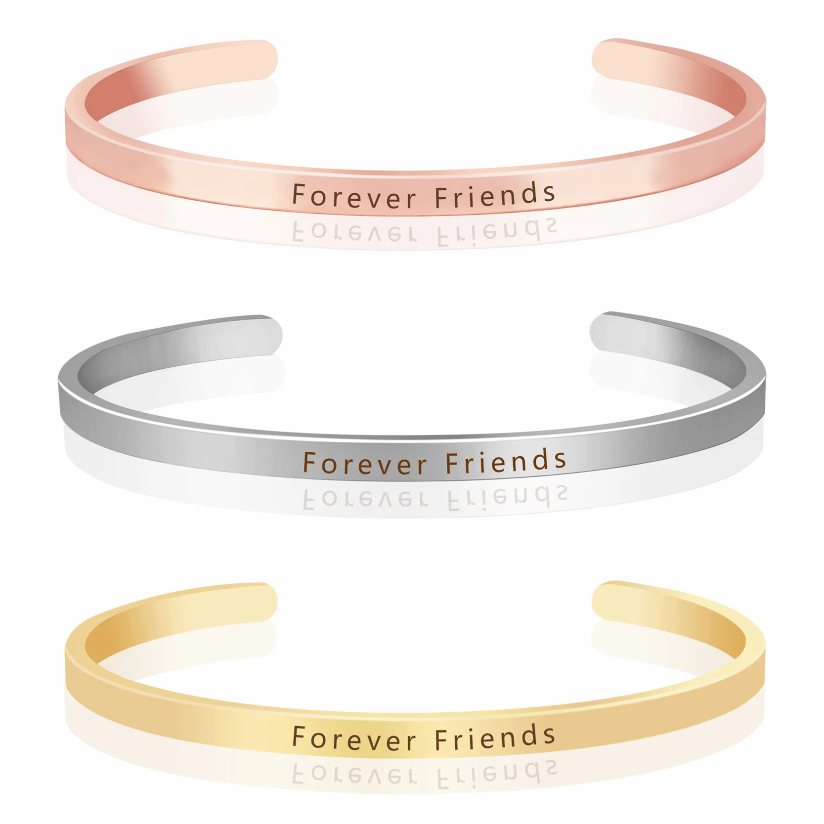 Браслеты с выгравированными цитатами Forever Friends вдохновляющие положительные