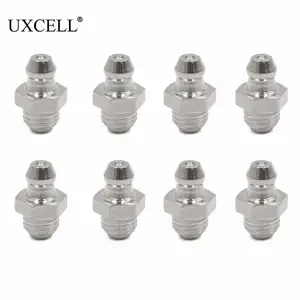 Uxcell 2 шт. 4 шт. 8 шт. M8 x 1 прямая смазка из нержавеющей стали для мотоцикла автомобиля 45 градусов 90 градусов, штуцер для сосков