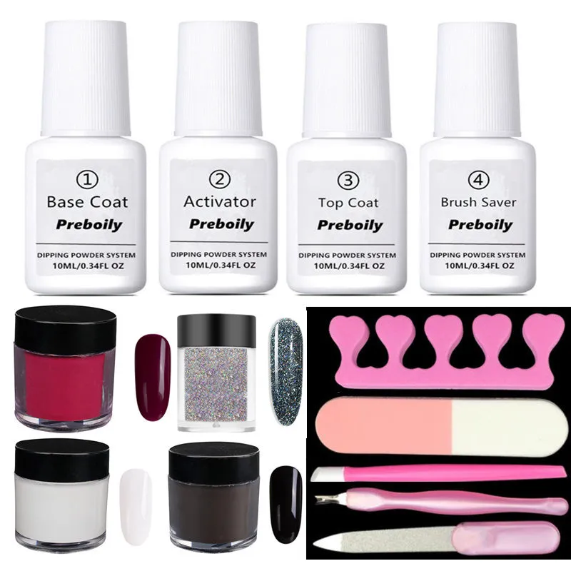 13pcs Set5 13 шт./компл. поднос для ногтей порошок с погружения основание активатор вставка из жидкого геля для ногтей Цвет натуральный сухой без УФ светодиодная лампа - Цвет: 13pcs Set5