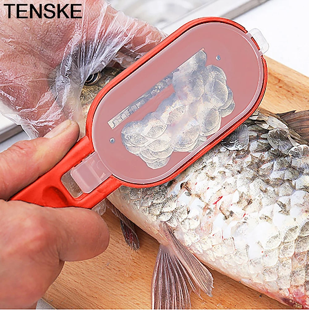 TENSKE, новинка, Практичный Нож для удаления рыбьей чешуи, скребок, нож, очиститель, кухонный нож, инструмент для рыбалки, кухонная посуда, овощечистка