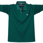 2019 Плюс Размер Мужская рубашка поло мужская деловая Повседневная Хлопковая мужская футболка с длинным рукавом с отложным воротником рубашка поло