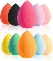 dolovemk 10 colors of beauty eggs drop shape latex free sponge makeup puff dry or wet use no waste of liquid foundation