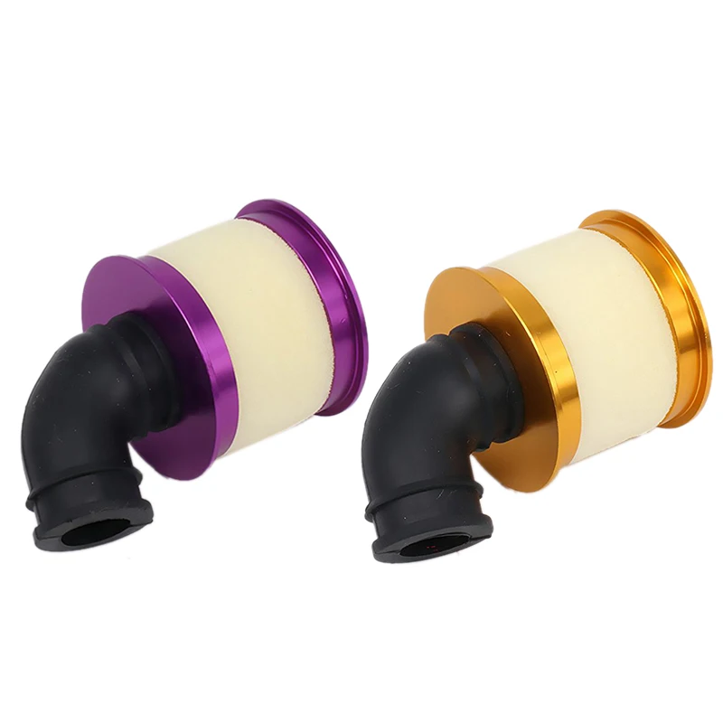 

2Pcs Air Filter Sponge Open Alloy Aluminum 04104 For 1/10 RC Hobby Model Nitro Car,Purple & Gold