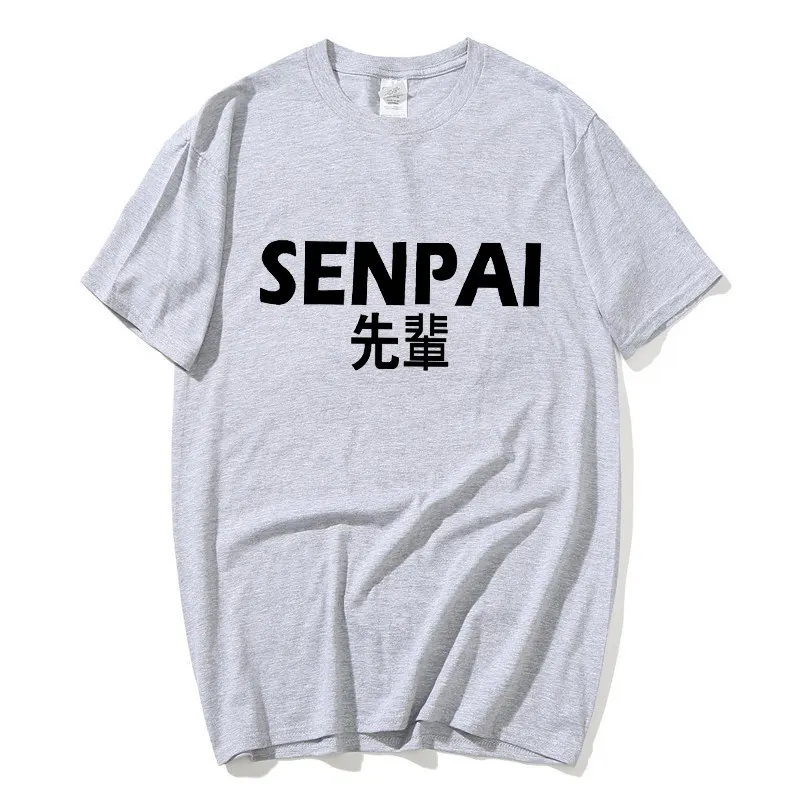 

Summer Men's SENPAI Cotton Black White Print T-shirt Women Streetwear Short Sleeve Tshirt Unisex Harajuku tops Clothes