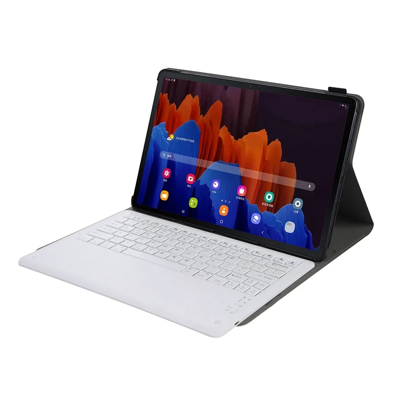 

PU Case+Keyboard For Samsung Galaxy Tab S7FE T730/T736 & S7 Plus T970 T975 12.4 inch Tablet Flip Case Tablet Stand