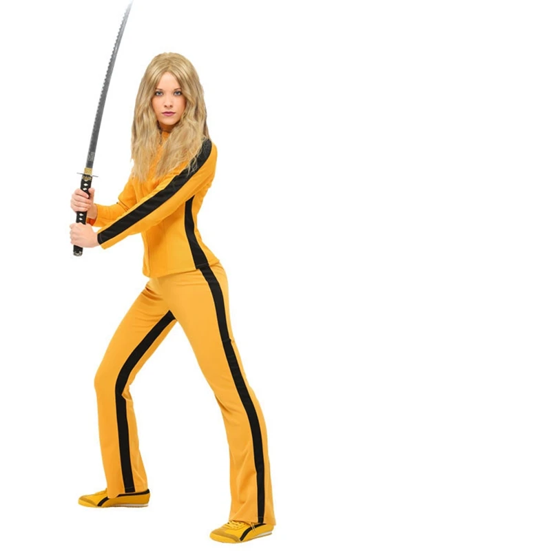 

Movie Kill Bill The Bride Beatrix Kiddo Cosplay Costume Kung Fu Jumpsuit for Women Halloween Carnival Mardi Gras Costumes