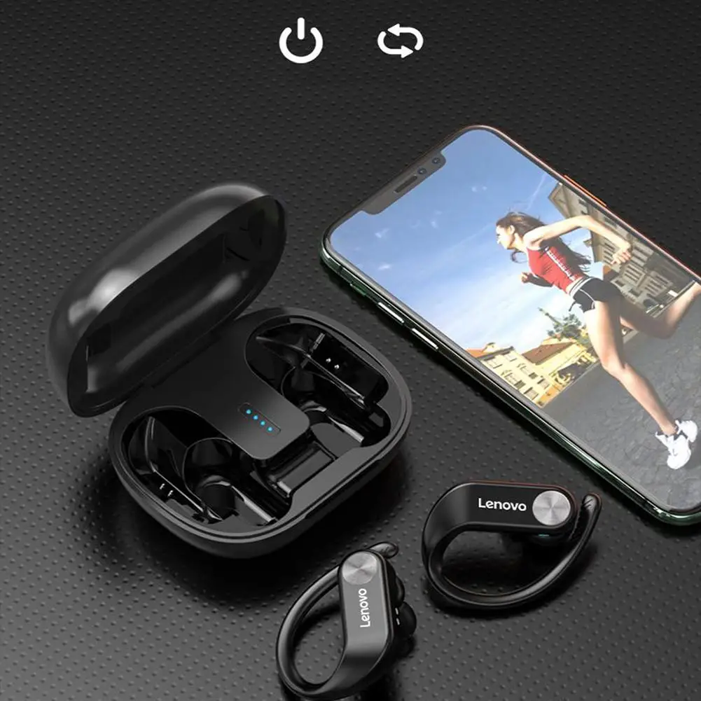 

Wireless Bluetooth5.0 Earbuds Headphones With Mic Noise Reduction Lenovo Lp7 Tws Anti Slip Sport Running Earphones