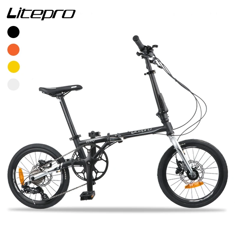 

LITEPRO D1609 Folding Bike Hydraulic Disc Brake Chromium Molybdenum Steel Frame 16 Inch 9-speed Iamok Bicycle Parts