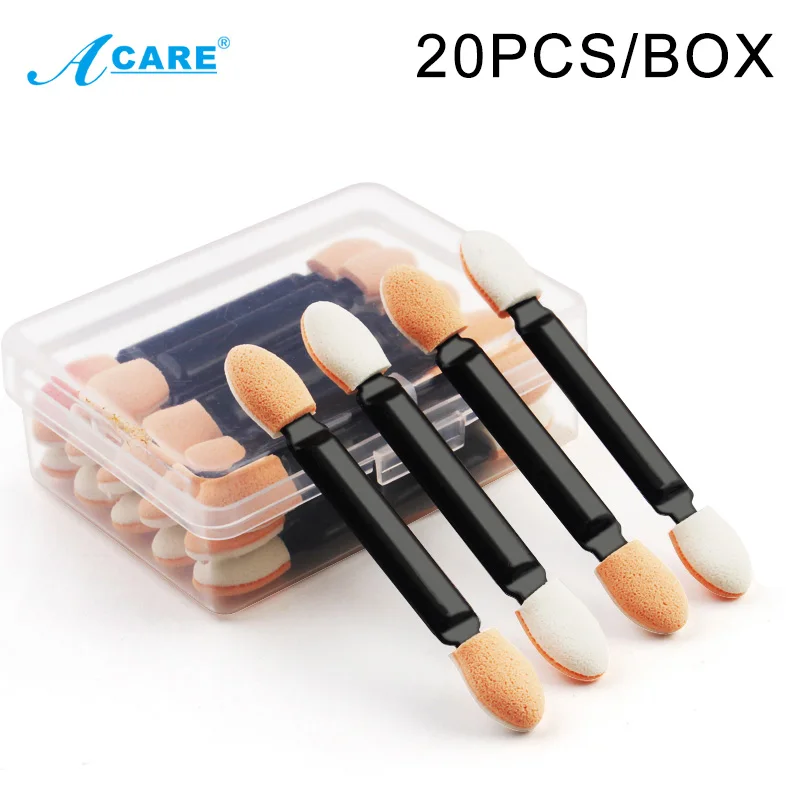 20 штук с двойной головкой Губка Тени для век кисть подводки глаз черный