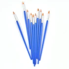 Горячая Распродажа, новинка, 10 шт., синяя пластиковая нейлоновая кисть для художественной краски, акриловая акварель, круглая кисть для тонких рук