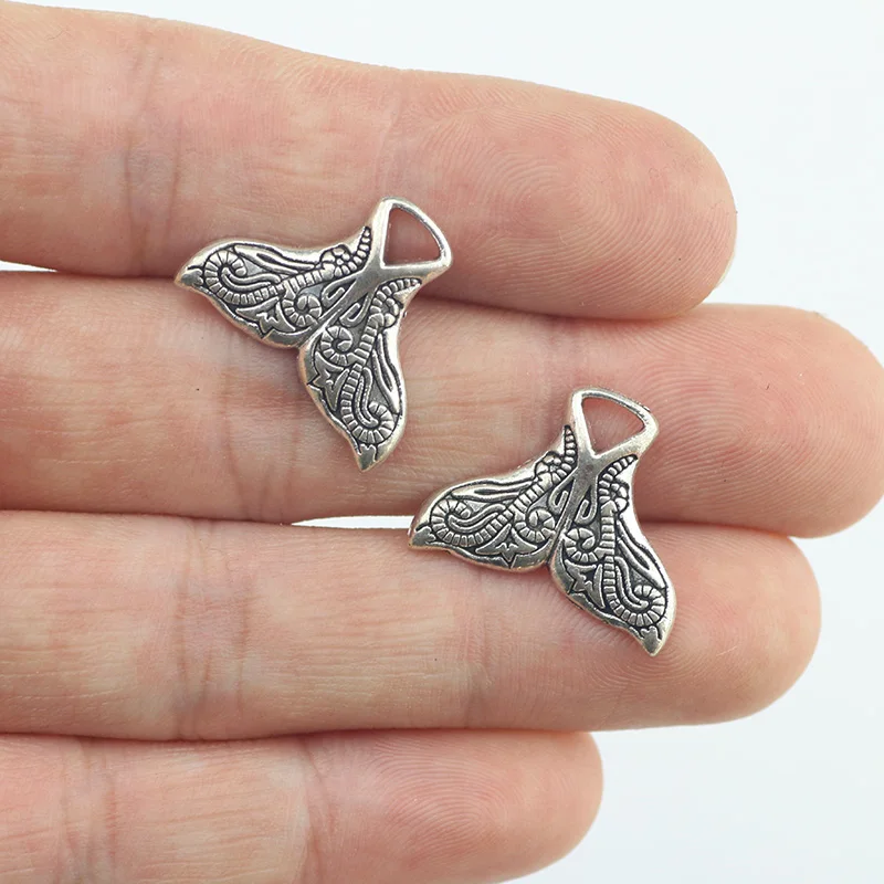 

Новейшие Антикварные Серебряные Подвески «рыбий хвост», красивое ожерелье, подвеска ручной работы, аксессуары для изготовления ювелирных ...