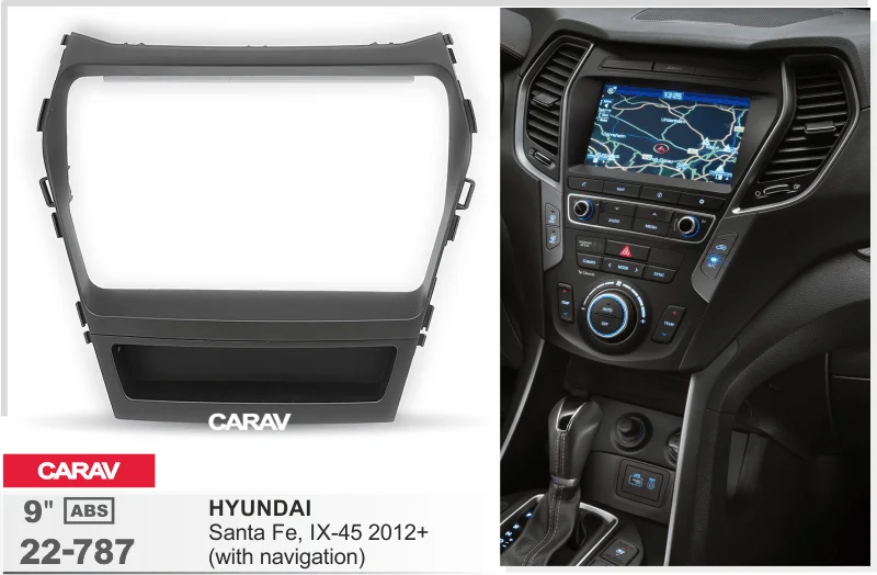 9 &quotАвтомобильная стерео фасция приборная панель совместима с HYUNDAI Santa Fe iX 45 2012 + 22
