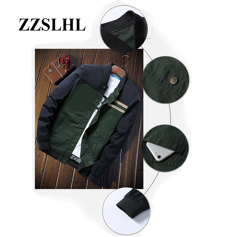 

2019 Autumn Fashion Men Jacket Korean Fashion Stitching Slim 5XL Man Hiking Jacket Wear Casual Baseball Uniform Men Warm
