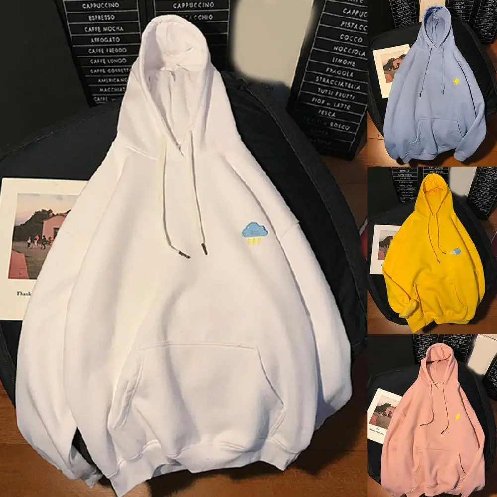 

Top Trendy Long Sleeve Hooded Solid Color Women Sweatshirt Clothes Sweatshirt Solid Color Blouse Coat
