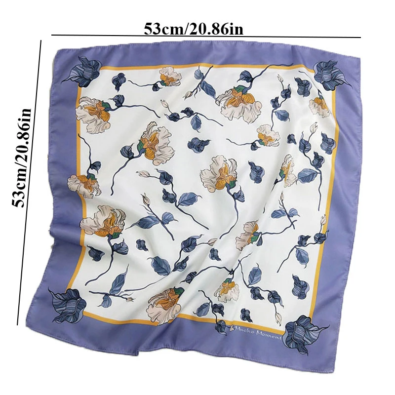 

Fashion Office Small Neck 53cm*53cm Elegant Vintage Small Silk Scarves Skinny Colorful Square Scarf For Business Party