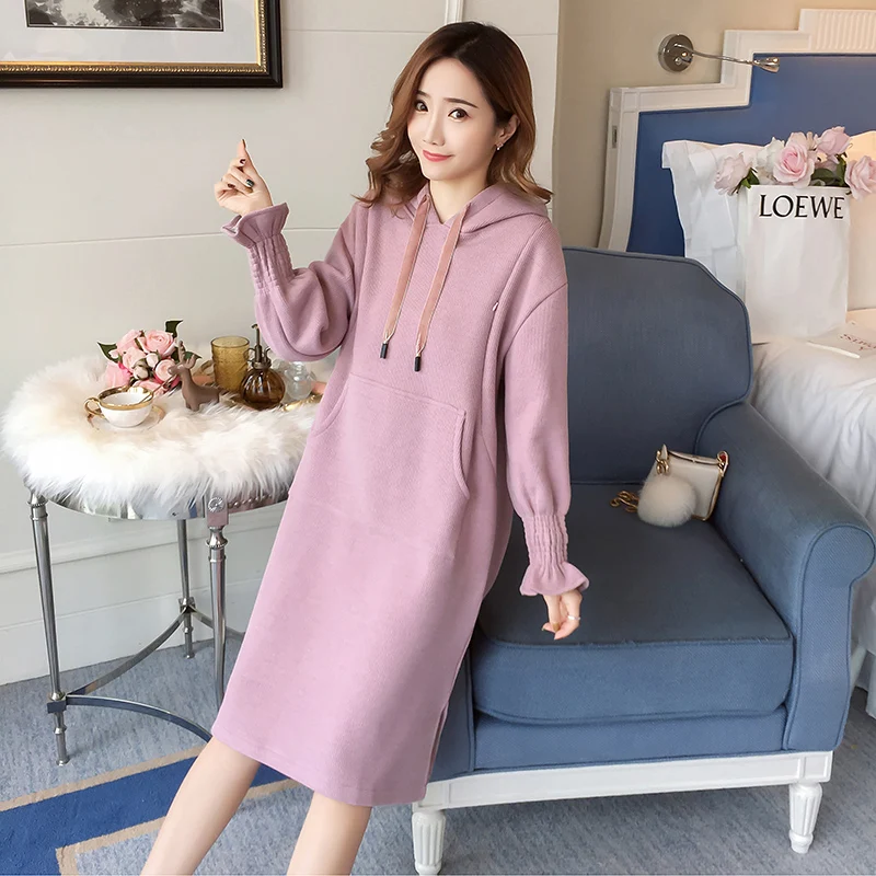 Одежда для беременных платье кормления свободное стильное женщин халат кормящих