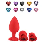 Черная силиконовая Анальная пробка SMLsize в форме сердца, игрушки для взрослых мужчинженщин, мужской анальный тренажер для телефона, силиконовая Анальная пробка