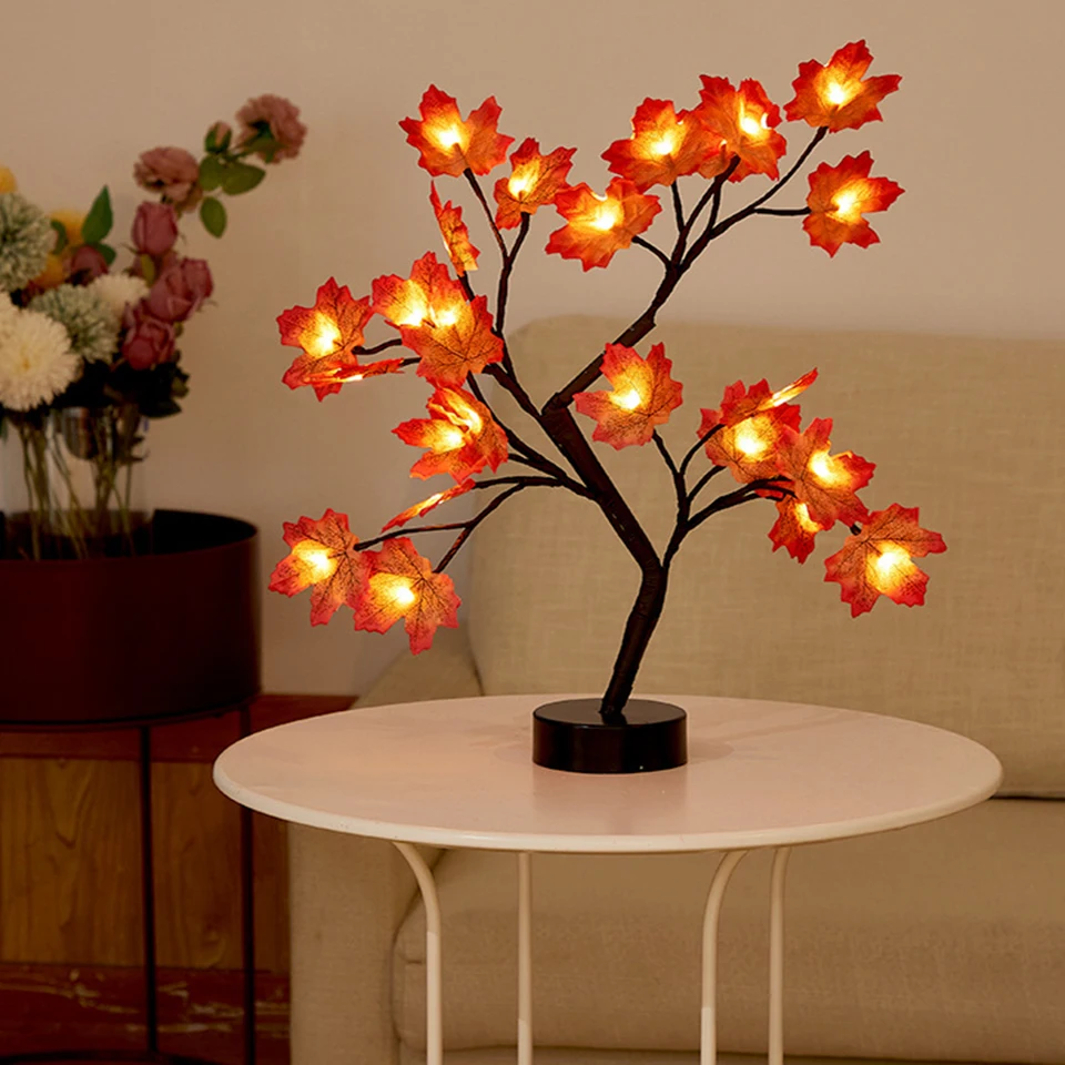 

LED Table Lamp Lights Rose Flower Tree Mapleleaf USB Night Lights Home Decoration Parties Xmas Christmas Wedding Bedroom Decor