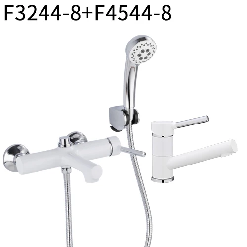 F3244-8F4544-8 Frap высокое качество белый смеситель для ванной комнаты Набор Смеситель для ванной кран с раковиной кран для раковины кран для воды grifo ducha - Цвет: F3244-8F4544-8