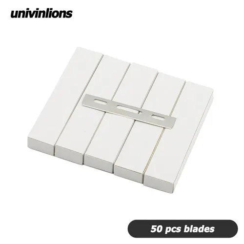 50 pieces blades " univinlions, ручная бритва, профессиональная, с прямым краем, из нержавеющей стали, острая, Парикмахерская бритва, для бороды, лица, подмышек, тела, нож для бритья - Цвет: 50 pieces blades