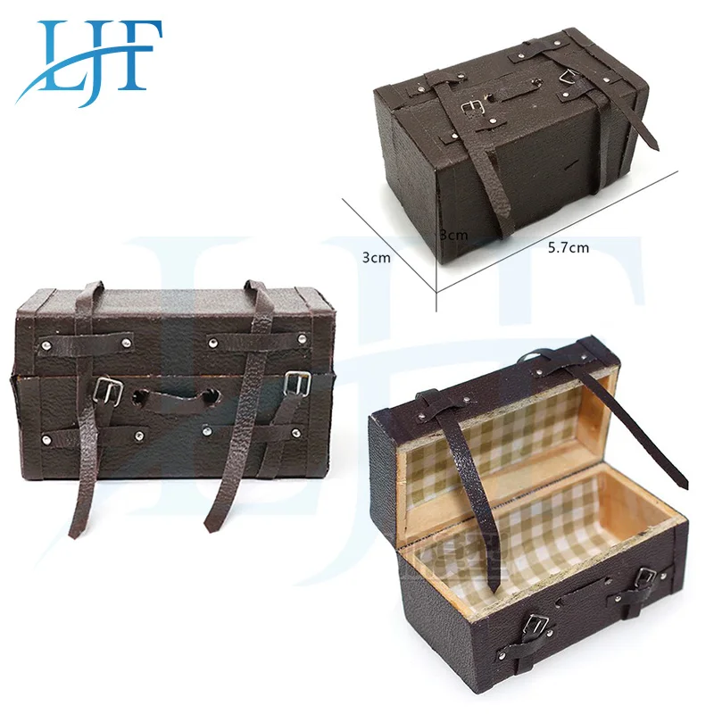 

LJF 1 pcs Simulation mood decoration Suitcase Leather Trunk for 1/10 RC Car Axial SCX10 D90 RC4WD Tamiya YIKONG DIY parts L351