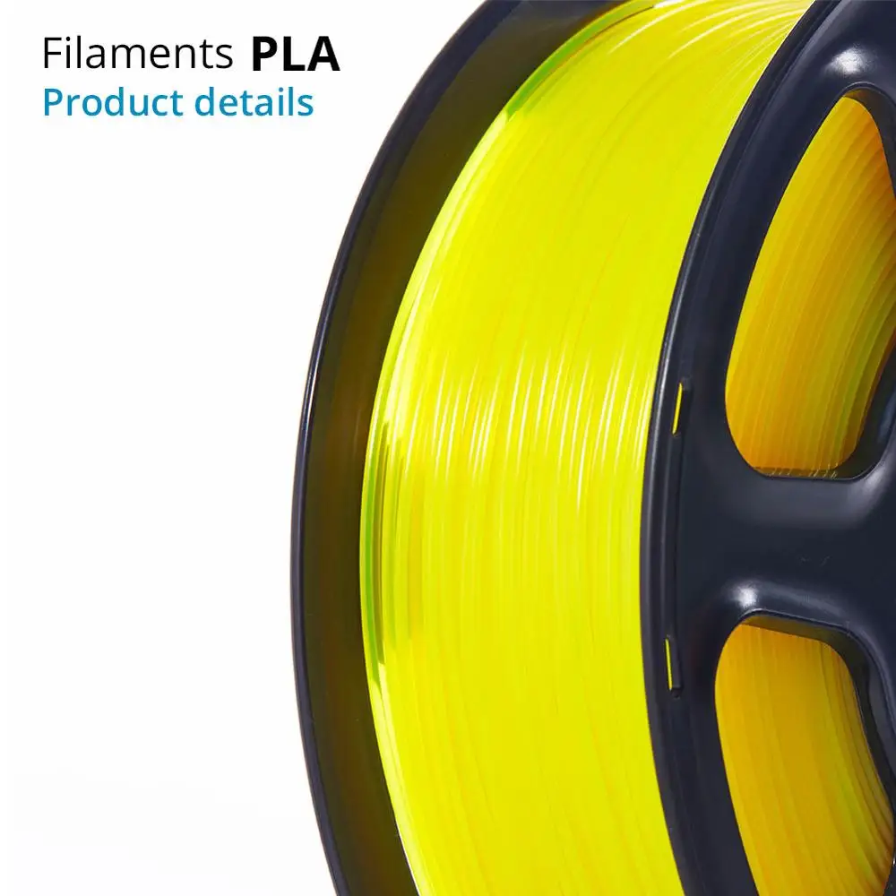 TOPZEAL прозрачная 3D пластиковая нить PLA нить 1,75 мм 1 кг погрешность измерения+/-0,02 мм прозрачный желтый для 3d принтера