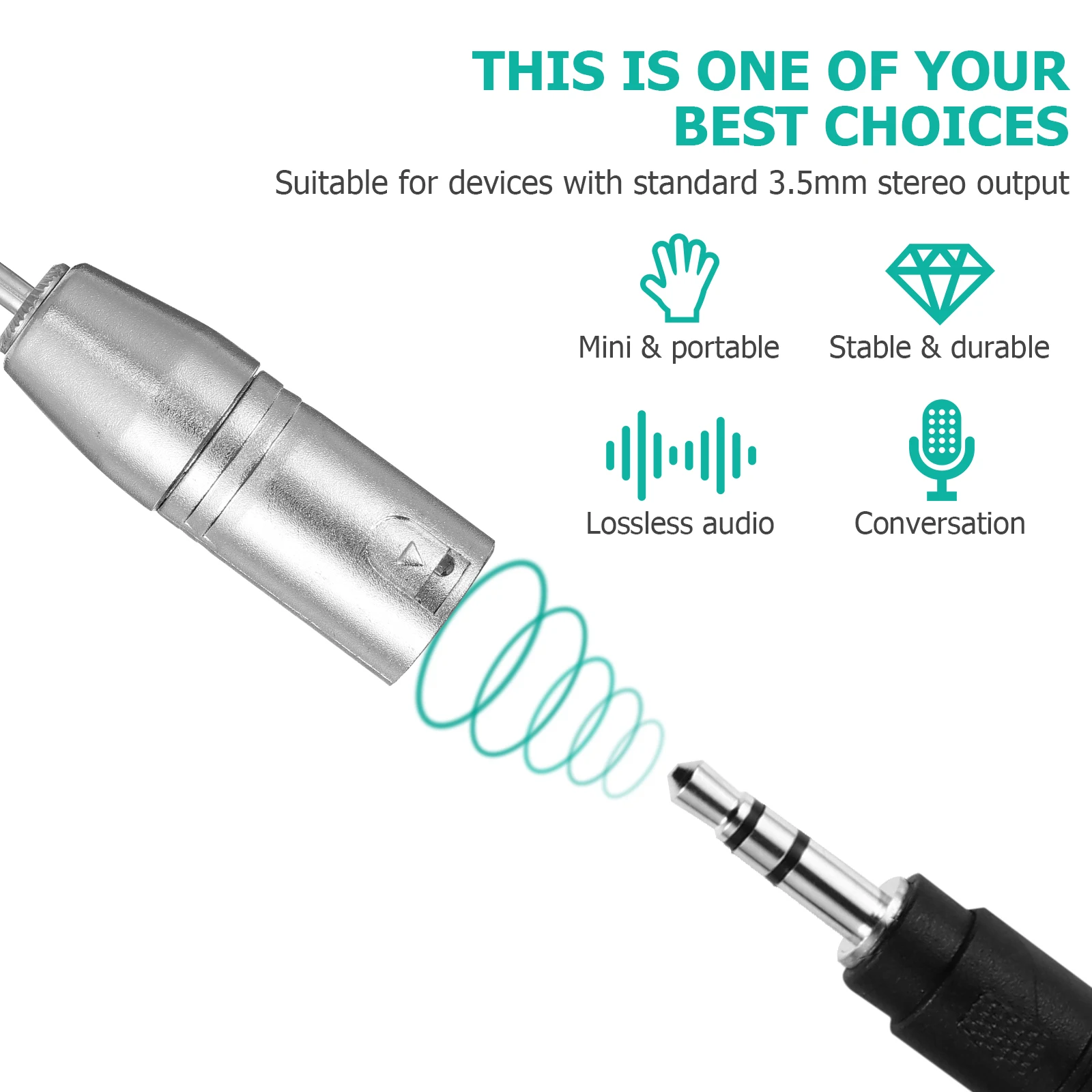 

2 PCS Audio Adapter Replacement 1/8 Inch to XLR Converter Audio Adapter Connector Jack for Microphone Mixer