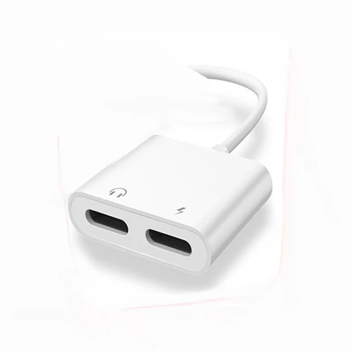 Dual Lighting White 2 в 1 аудио адаптер зарядный кабель для наушников для iPhone 11x7 8 plus Aux Jack гарнитура для освещения 3,5 мм для наушников разветвитель - Цвет: Dual Lighting White