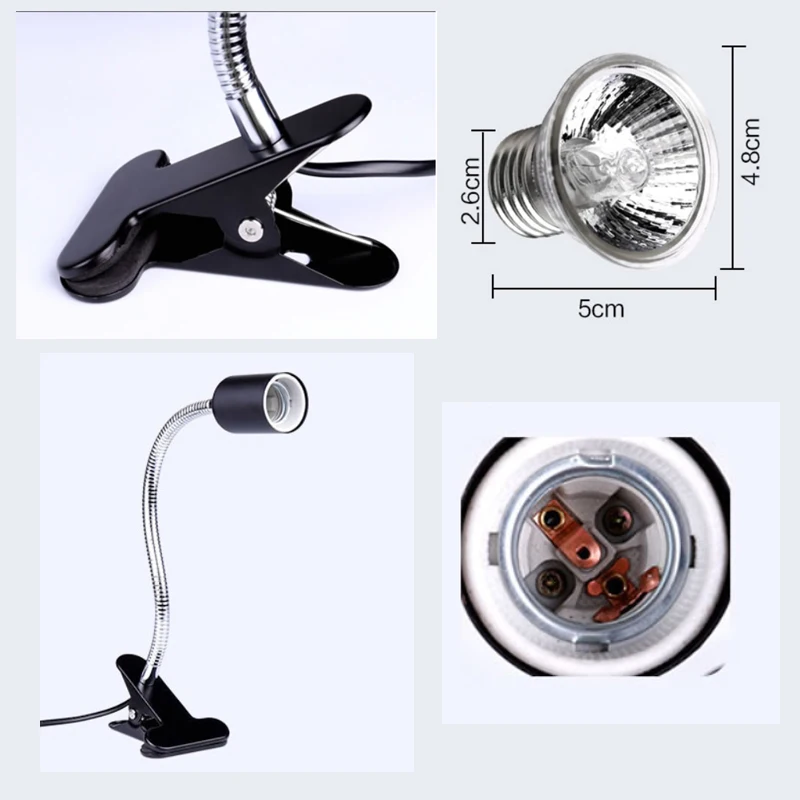 

Sunsun Lamp Holder UVB3.0 Halogen Bulb for Lizard Turtle Tortoise Spider Frog Dendrobatidae Hedgehog