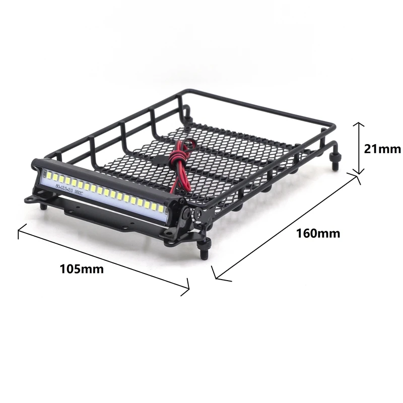 

for MN D90 D91 D99 MN90 MN99S 1/12 RC Car Upgrade Parts Metal Luggage Carrier Tray Roof Rack with LED Light Accessories