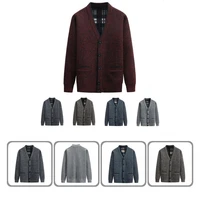 handsome sweater jacket stretchy comfy solid color buttons closure sweater cardigan sweater sweater coat
