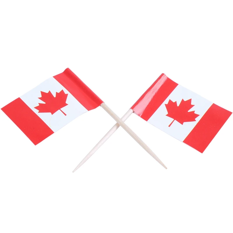 Лот из 50 шт мини деревянная зубочистка с флагом для декора вечерние фруктовые