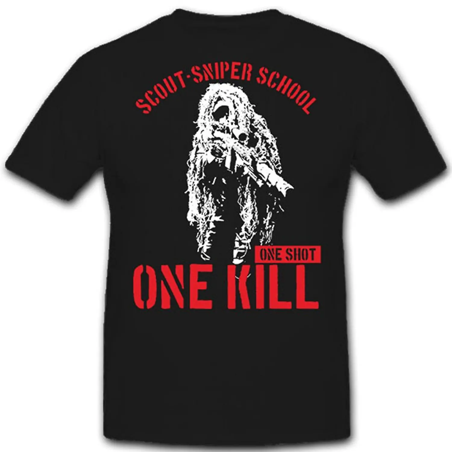 

One Shot One Kill. US Army Scout Sniper School T-Shirt. Summer Cotton Short Sleeve O-Neck Mens T Shirt New S-3XL