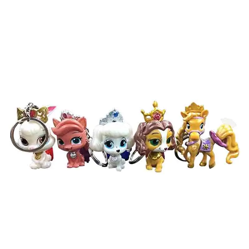 5PCS KEYCHAIN 5 шт./партия, 5 см, Q дворцовые игрушки для домашних животных, принцесса рапунель, Белоснежка, Белоснежка, кролик, ягода, Белль, щенок, чашка, кукла «Золушка» - Цвет: 5PCS KEYCHAIN