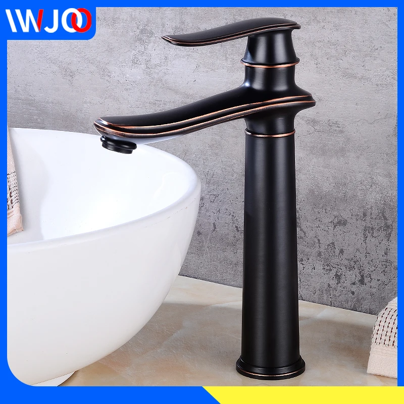 Смеситель для ванной латунный высокий кран раковины одна ручка крепление на